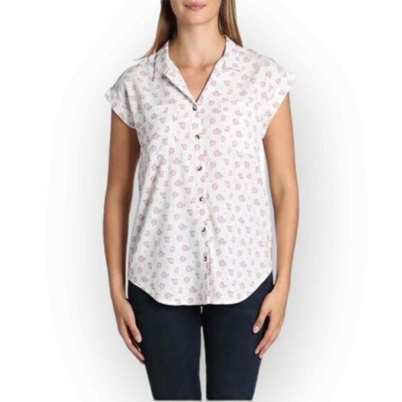 Women's JACHS GIRLFRIEND Floral Poppy Blouse‎ w/Capped Sleeves- Size XL - Picture 1 of 7
